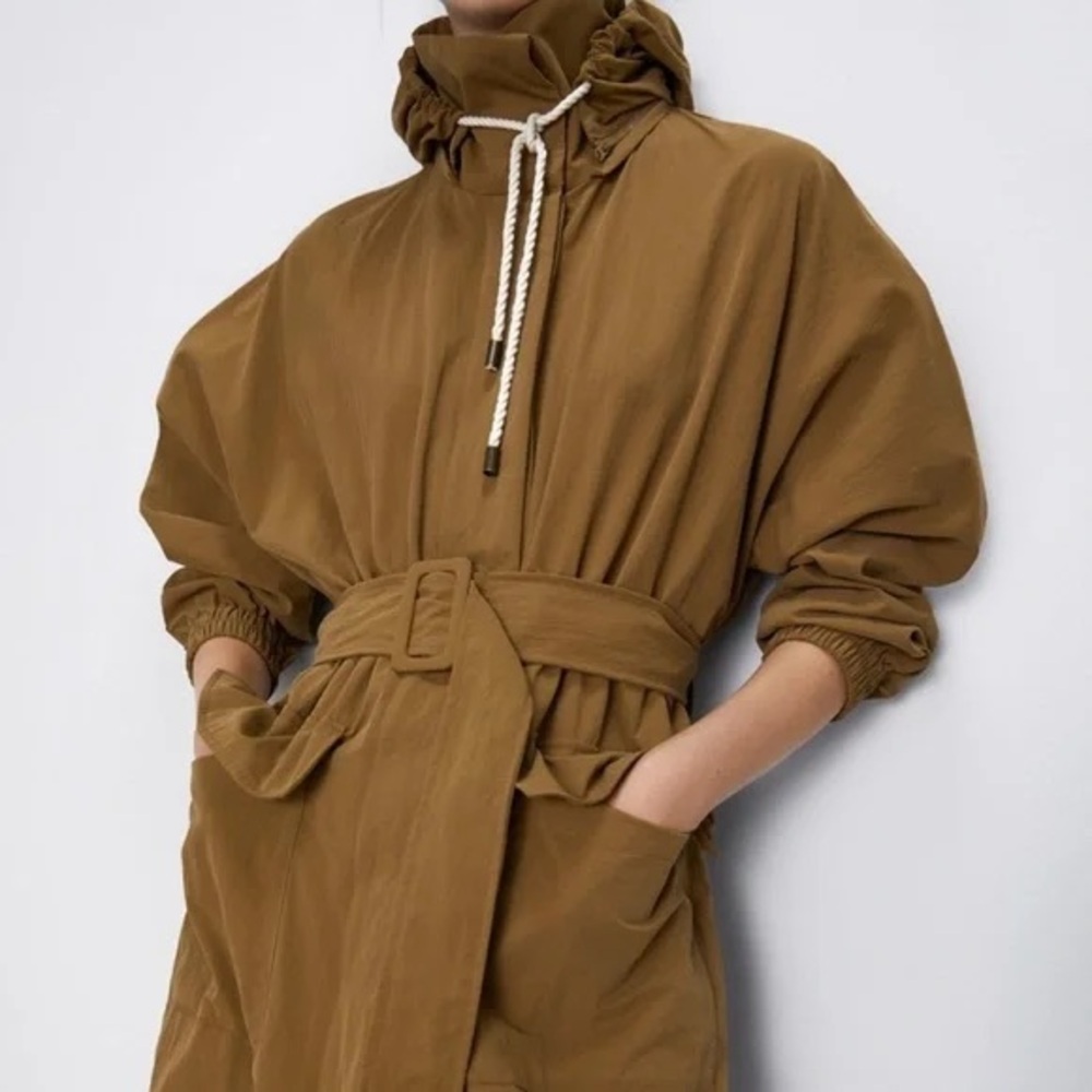 Zara Hooded Trench Coat